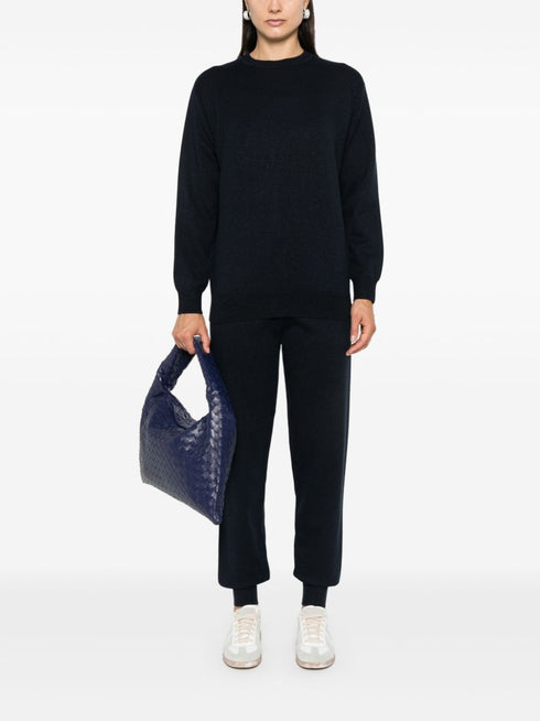 crew-neck glittered jumper